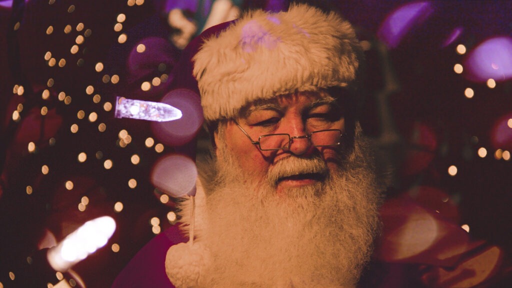 Santa with christmas lights