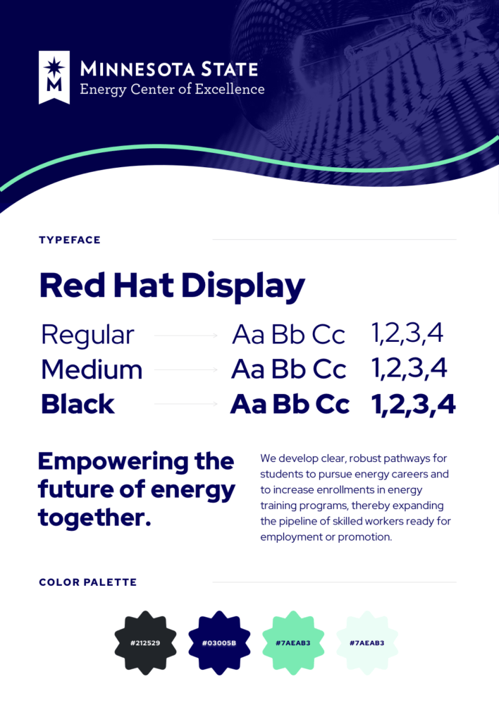 mn energy branding colors and typography